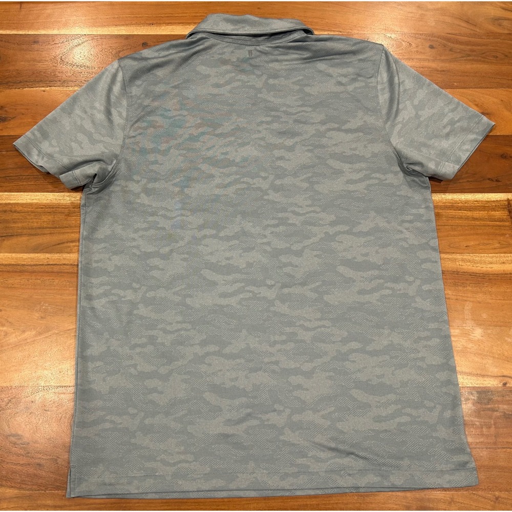 NOBULL Mens Textured Polo Shirt Large Blue Camo Lightweight Short Sleeve Golf L - Picture 7 of 7